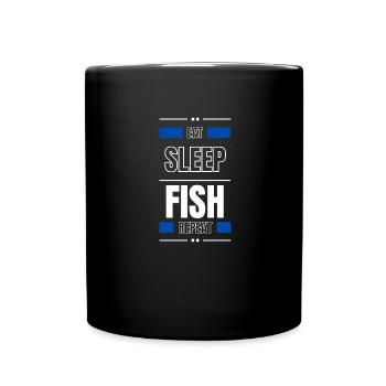 manger du poisson endormi répéter l’idée cadeau en disant pêche - Mug uni - noir - Devant