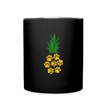 Ananas Pfote - Tasse einfarbig - Schwarz - Vorne