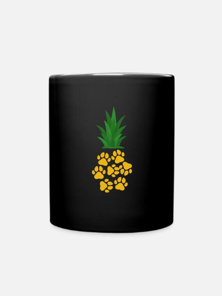 Ananas Pfote - Tasse einfarbig - Schwarz