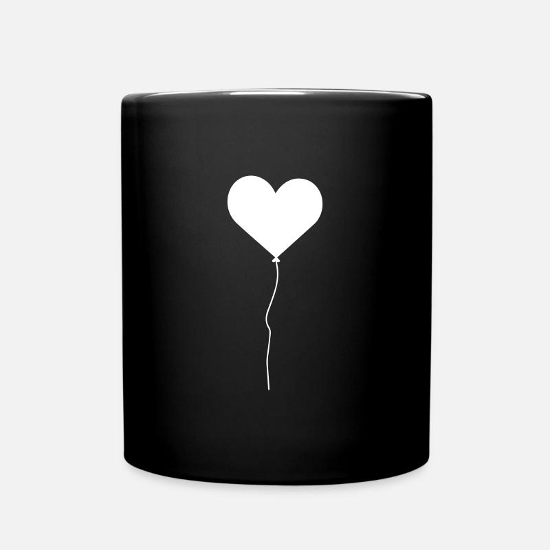 Herz Ballon - Tasse einfarbig - Schwarz