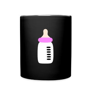 Baby 2025 Geburt Mädchen rosa Familie - Tasse einfarbig - Schwarz - Vorne