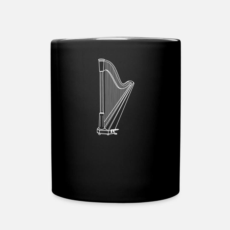 Harfe - Tasse einfarbig - Schwarz