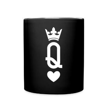 Königin der Karten (dunkel) - Tasse einfarbig - Schwarz - Vorne
