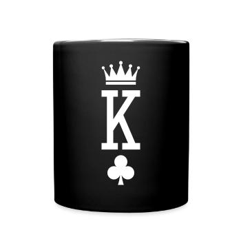 König der Karten (dunkel) - Tasse einfarbig - Schwarz - Vorne