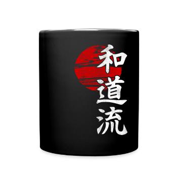 Wado Ryu Karate Japanische Kampfkunst Gym - Tasse einfarbig - Schwarz - Vorne