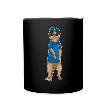 Policier Suricate Police des Lunettes de Soleil - Mug uni - noir - Devant
