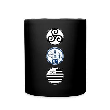 Bretagne et ses symboles. Triskell. Drapeau Breton - Mug uni - noir - Devant