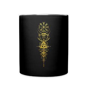 Vegvisir symbol of Viking Norse mythology - Full Colour Mug - black - Front