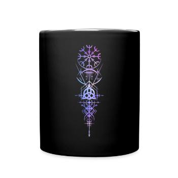 Helm der Ehrfurcht Triskele Okkult Wikinger Kelten - Tasse einfarbig - Schwarz - Vorne