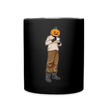 Jack O'Lantern Halloween Kaffee - Tasse einfarbig - Schwarz - Vorne