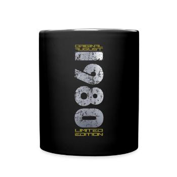 44. Geburtstag Original August 1980 Jahrgang 1980 - Tasse einfarbig - Schwarz - Vorne