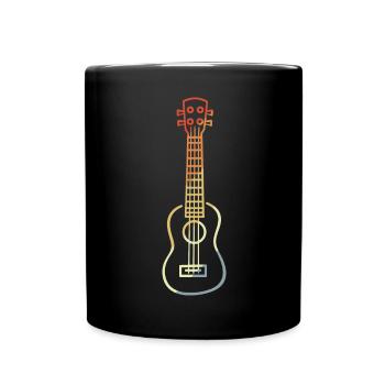 Vintage Ukulele Skizze - Tasse einfarbig - Schwarz - Vorne