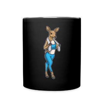 Reh Bodybuilder Handtuch Fitness - Tasse einfarbig - Schwarz - Vorne