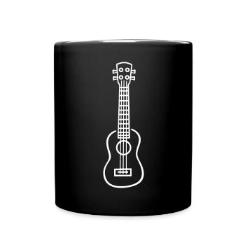 Ukulele Line Art - Tasse einfarbig - Schwarz - Vorne
