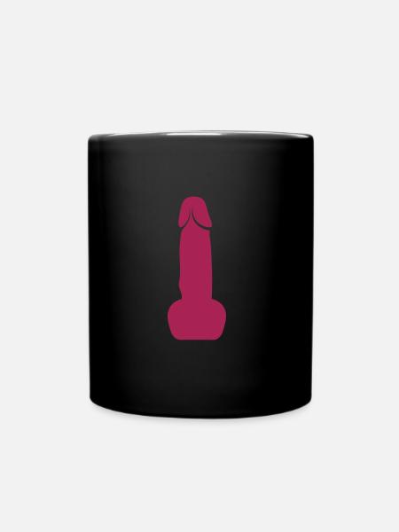Sex-Mann-Dildo - Tasse einfarbig - Schwarz