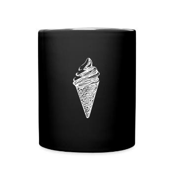 Cool soft ice cream in waffle - Full Colour Mug - black - Front