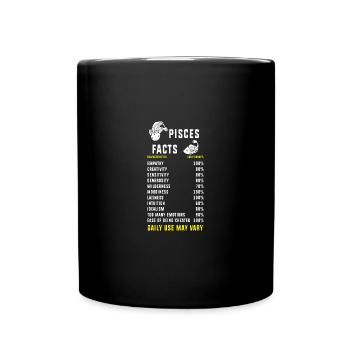 Sternzeichen Fische - Tasse einfarbig - Schwarz - Vorne