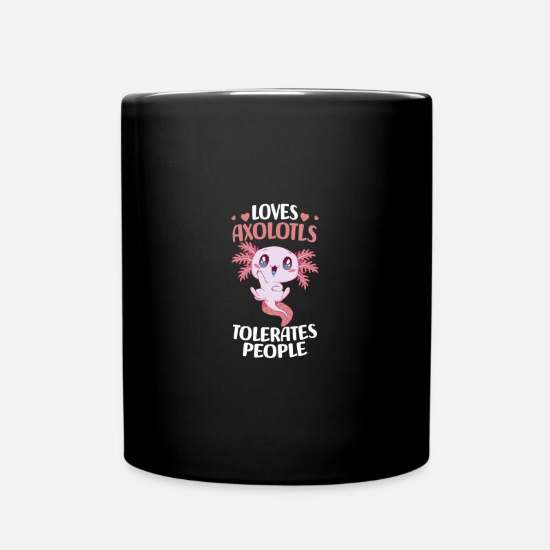 Axolotl Pet | Tailed Lurch Amphibians Gift - Full Colour Mug - black