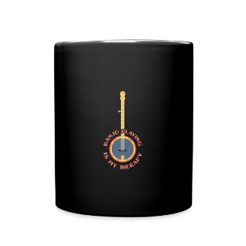 Banjo jouer banjo player instrument de musique - Mug uni - noir - Devant