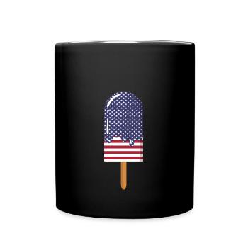 4. Juli USA - Tasse einfarbig - Schwarz - Vorne