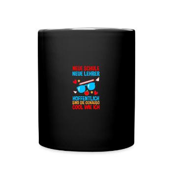 Kita sortants entrant à l'école écolier commençant l'école - Mug uni - noir - Devant