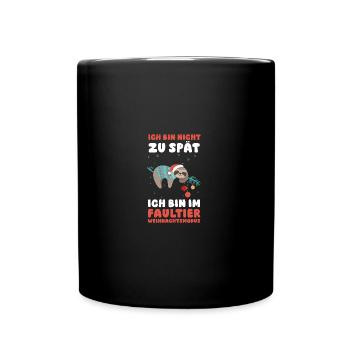 Santa Claus Christmas Party Sloth - Full Colour Mug - black - Front