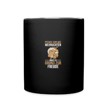 Père Noël Noël équitation cavalier chevaux - Mug uni - noir - Devant