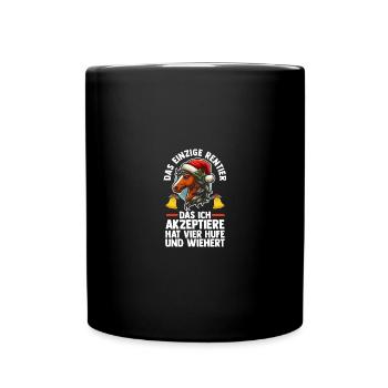 Père Noël Noël équitation cavalier chevaux - Mug uni - noir - Devant