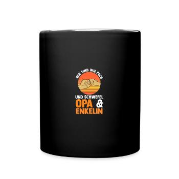 Opa Und Enkel - Tasse einfarbig - Schwarz - Vorne
