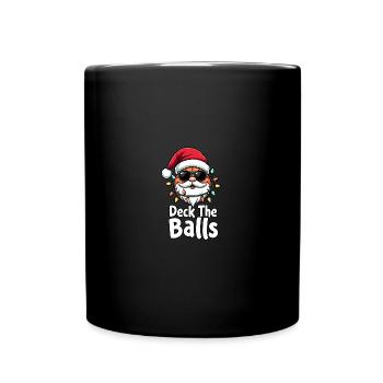 Basketball en costume de Père Noël Deck Les Balles - Mug uni - noir - Devant