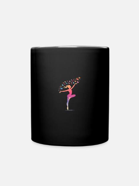 Gymnastik Damen Mädchen Rhythmische Turnen - Tasse einfarbig - Schwarz