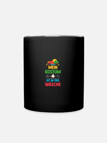 Karnevalskostüm Fasching Karneval - Tasse einfarbig - Schwarz