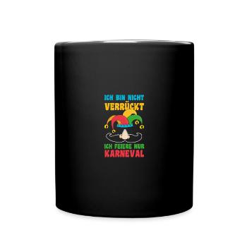 Karnevalskostüm Fasching Karneval - Tasse einfarbig - Schwarz - Vorne