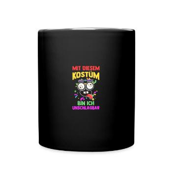 Karnevalskostüm Fasching Karneval - Tasse einfarbig - Schwarz - Vorne