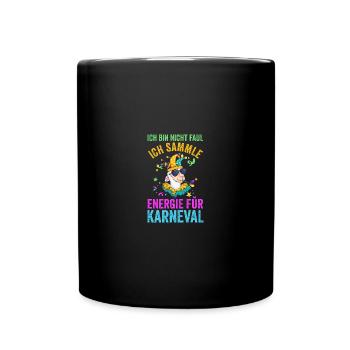 Karnevalskostüm Fasching Karneval - Tasse einfarbig - Schwarz - Vorne