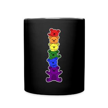 LGBT+ Flaggenbär Design für stolze LGBT+ Menschen - Tasse einfarbig - Schwarz - Vorne