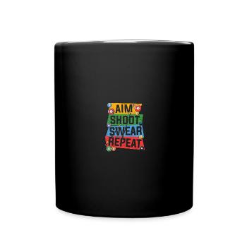 Billard Pool Billard Billardkugel Billardkö 8Ball - Tasse einfarbig - Schwarz - Vorne