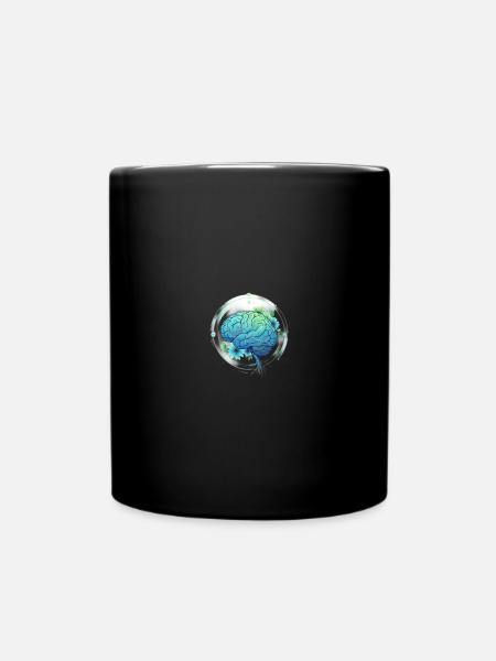 Blue-Green Brain: Harmony & Mental Vitality - Full Colour Mug - black
