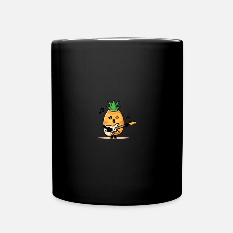 Ananas qui joue de la guitare électrique - Mug uni - noir