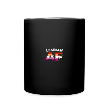 Lesben LGBT Pride Lesbian Rainbow Flag - Tasse einfarbig - Schwarz - Vorne