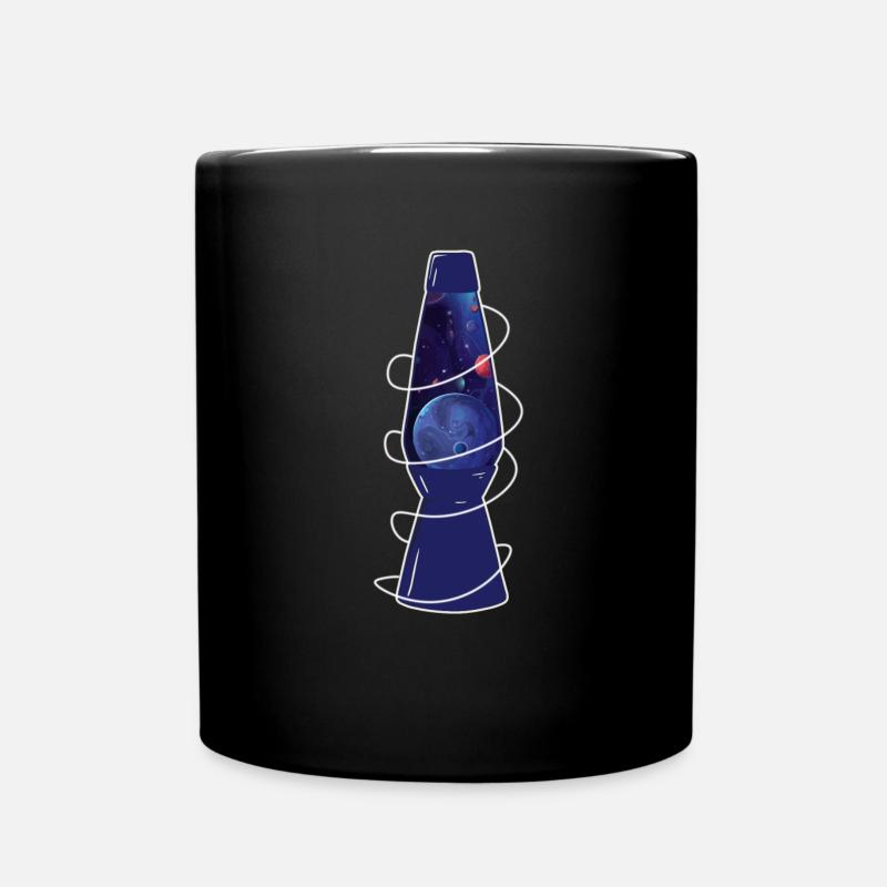 Retro Space Chic: Lava Lamp Planets - Full Colour Mug - black