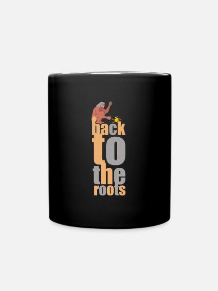 back to the roots - Tasse einfarbig - Schwarz