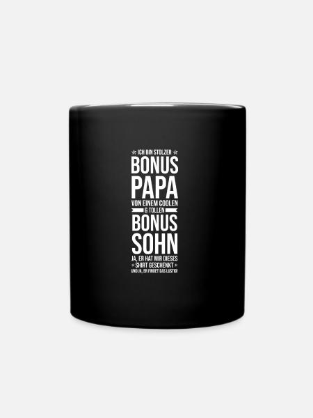 Stiefvater Familie Bonus Papa Geschenk - Tasse einfarbig - Schwarz