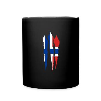 Drapeau de la Norvège Drapeau de la Scandinavie Drapeau de la Norvège - Mug uni - noir - Devant