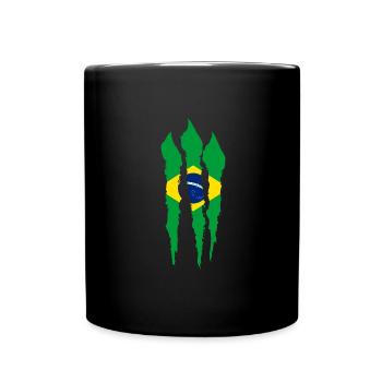 Brazil Flag Brazilian Flag South America - Full Colour Mug - black - Front