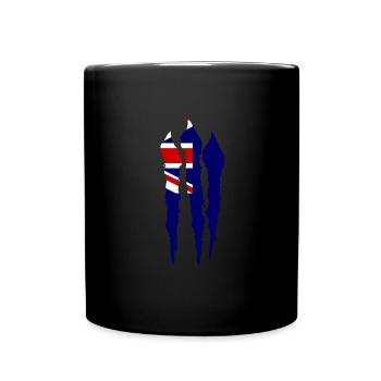 Drapeau de l’Australie sous le drapeau australien - Mug uni - noir - Devant
