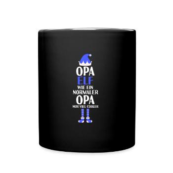 Opa Elf Opas Geschenk - Tasse einfarbig - Schwarz - Vorne