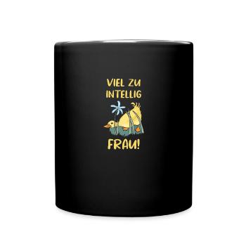 intelligente Frau schlaue Ente clever MINT - Tasse einfarbig - Schwarz - Vorne