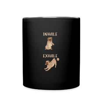 Inspirer, Expirer - Carlin, Yoga, Exercice, Sports canins - Mug uni - noir - Devant