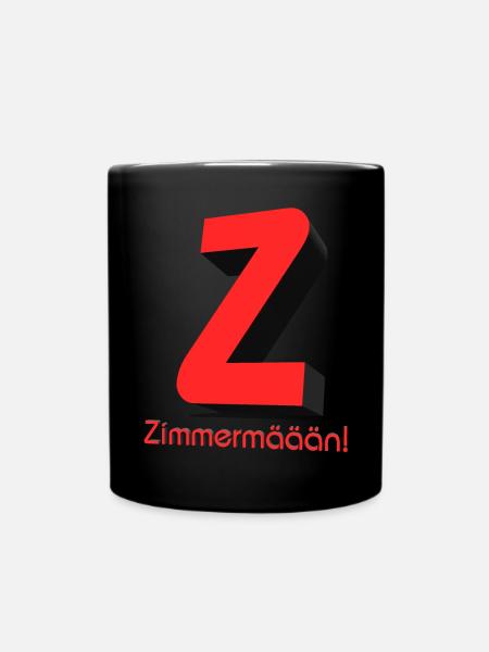 Zimmermann lustig Zimmermäään Superheld Baustelle - Tasse einfarbig - Schwarz